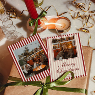 Cartes Pour Fêtes Annuelles Rétro Vieille Fortune Classique Phot Bandes Noël