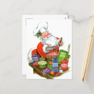 Cartes Pour Fêtes Annuelles Retro vintage Baking Père Noël