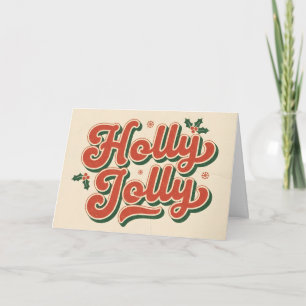 Cartes Pour Fêtes Annuelles Retro Vintage Holly Jolly Noël