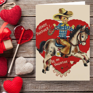 Cartes Pour Fêtes Annuelles Retro Vintage Howdy Pardner Saint-Valentin personn