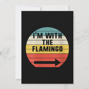 Cartes Pour Fêtes Annuelles Retro Vintage Je suis avec le Flamant rose FLAMA