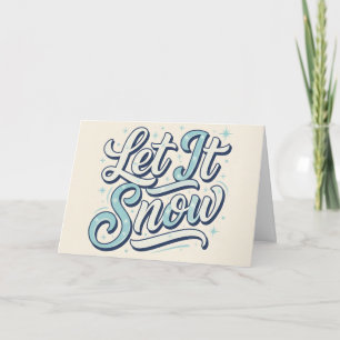 Cartes Pour Fêtes Annuelles Rétro Vintage Laissez Tomber la Neige Noël