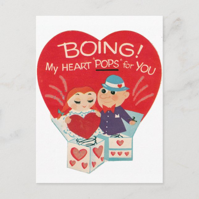 Cartes Pour Fêtes Annuelles Retro Vintage Valentine couple (Devant)