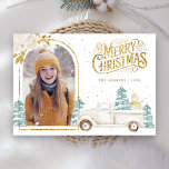 Cartes Pour Fêtes Annuelles Retro White Truck Snowman Gold Photo<br><div class="desc">Éblouissez vos invités avec cette carte de Noël d'hiver à thème boisé élégante avec un joli camion blanc et un adorable bonhomme de neige avec des fleurs blanches. Ajoutez simplement votre texte sur ce modèle facile à utiliser et ornez cette carte avec votre photo préférée pour en faire une carte...</div>