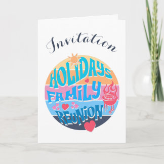 Cartes Pour Fêtes Annuelles Réunion de famille de vacances BBQ d'été Rétro Sun