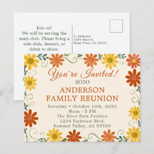 Cartes Pour Fêtes Annuelles Réunion de famille rétro groovy - vous êtes invité
