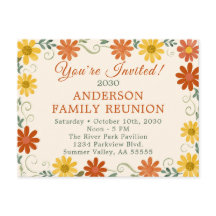 Réunion de famille rétro groovy - vous êtes invité