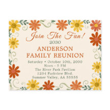 Réunion de famille rétro groovy - vous êtes invité