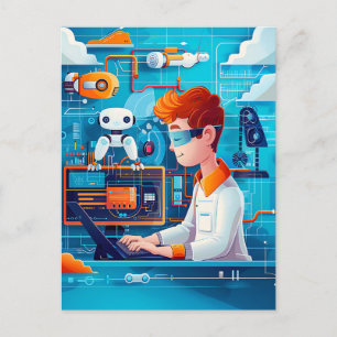 Cartes Pour Fêtes Annuelles Rêve d'IA et de robotique pour les enfants