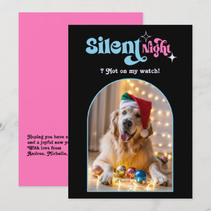 Cartes Pour Fêtes Annuelles Rêve Pastel Drôle Rétro Photo de Noël Chien Animal
