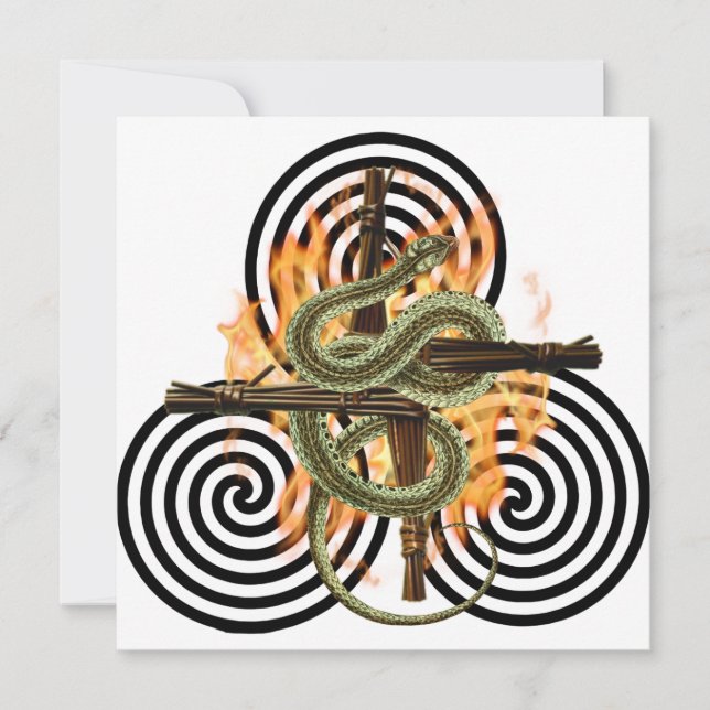Cartes Pour Fêtes Annuelles Réveiller le Serpent Pagan Sabbat Imbolc de la Ter (Devant)
