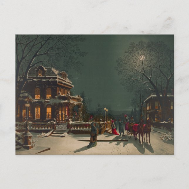 Cartes Pour Fêtes Annuelles Réveillon de Noël (Devant)