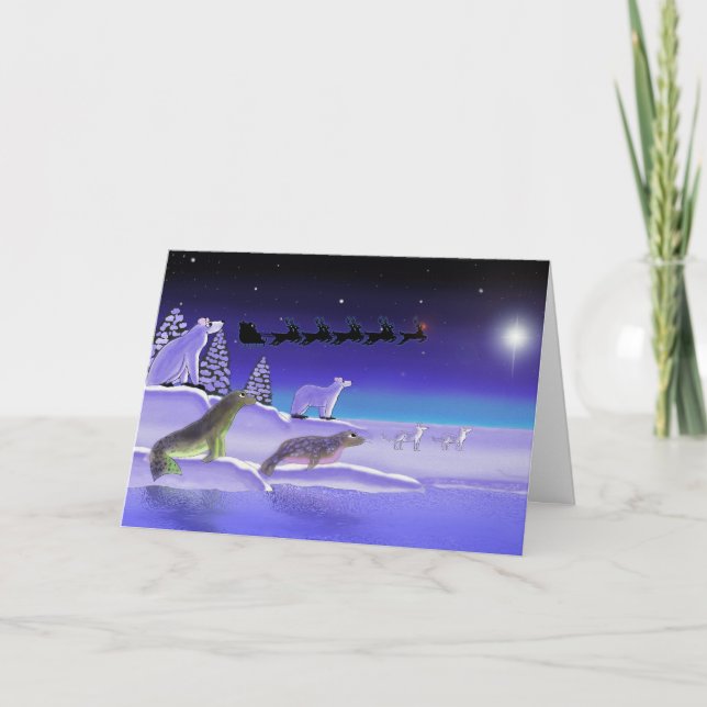 Cartes Pour Fêtes Annuelles Réveillon de Noël arctique (Devant)