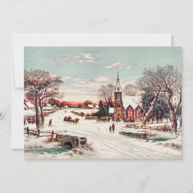 Cartes Pour Fêtes Annuelles Réveillon de Noël par Hoover & Son Peinture (Devant)