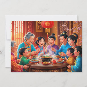 Cartes Pour Fêtes Annuelles Réveillon de nouvel an chinois en famille