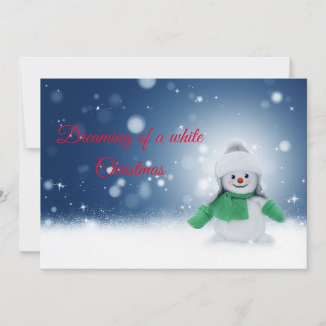 Cartes Pour Fêtes Annuelles Rêver De Citation De Noël Blanche (Devant)