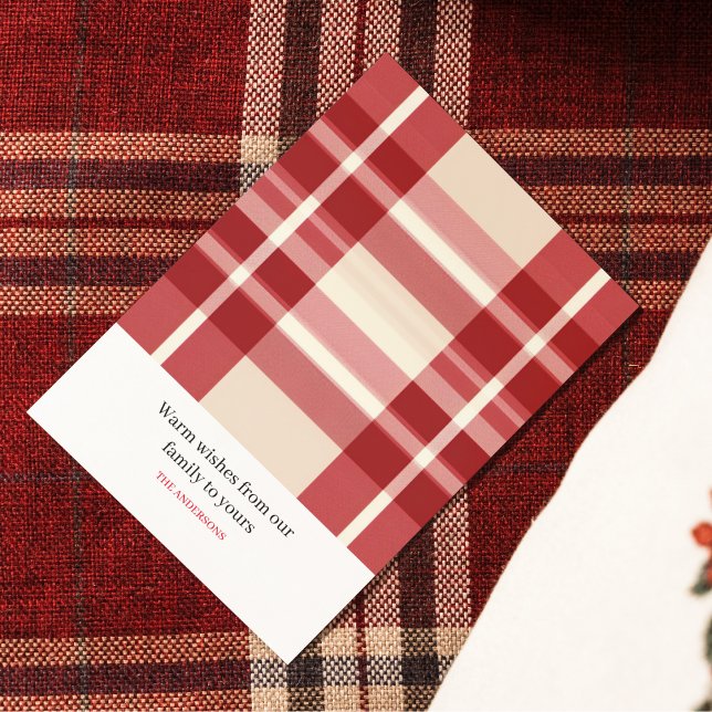 Cartes Pour Fêtes Annuelles Révère rustique | Embracer la ferme rouge Plaid (Créateur téléchargé)