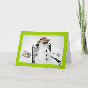 Cartes Pour Fêtes Annuelles Rêves de vacances de bonhomme de neige