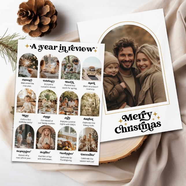 Cartes Pour Fêtes Annuelles Revue de l'année Collage de photos Joyeux Noël (Créateur téléchargé)