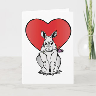 Cartes Pour Fêtes Annuelles Rhino with Valentine's day heart