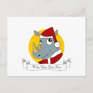 Cartes Pour Fêtes Annuelles Rhinocéros de Noël dessin animé