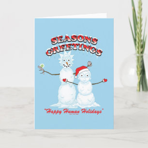 Cartes Pour Fêtes Annuelles Rick et Morty   Bonhommes de neige Vœux de la sais