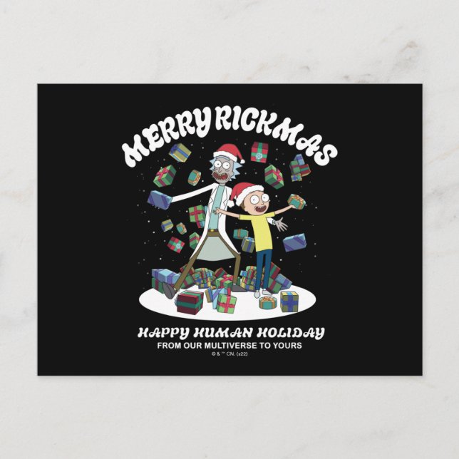 Cartes Pour Fêtes Annuelles Rick et Morty | Merry Rickmas Présente (Devant)