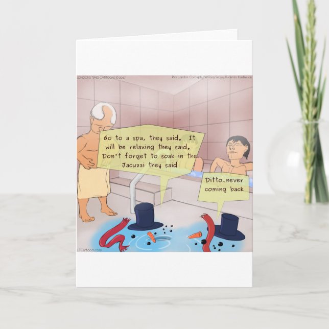 Cartes Pour Fêtes Annuelles Rick London Comic Snowman Dons Amusants (Devant)