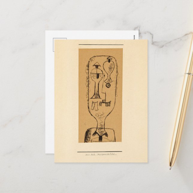 Cartes Pour Fêtes Annuelles Riddle phytogénomique par Paul Klee (Devant/Arrière en situation)