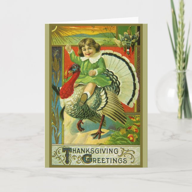 Cartes Pour Fêtes Annuelles Riding High Thanksgiving (Devant)
