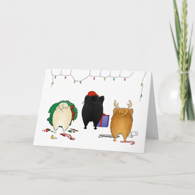 Cartes Pour Fêtes Annuelles Rien n'aboutent Noël de Pomeranian (Devant)