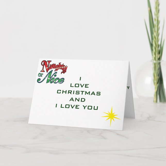 CARTES POUR FÊTES ANNUELLES RIEN OU BON JE T'AIME À NOËL (Devant)
