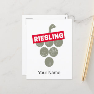 Cartes Pour Fêtes Annuelles Riesling Vine Vin Vin Vintage Boisson Design de ra