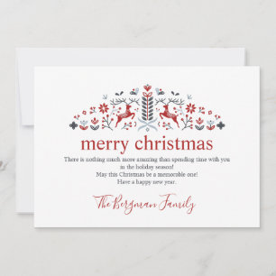 Cartes Pour Fêtes Annuelles Rindeer d'art populaire scandinave Photo Noël