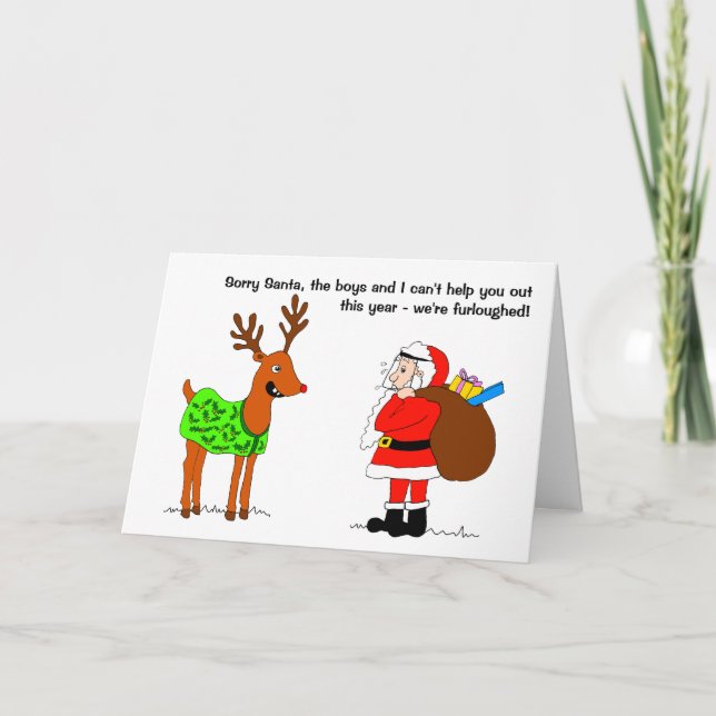 Cartes Pour Fêtes Annuelles Rindeer et Père Noël Furough Christmas (Devant)