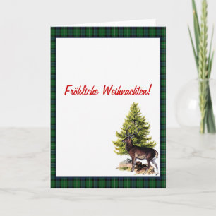 Cartes Pour Fêtes Annuelles Rindeer Vert, Fröhliche Weihnachten !