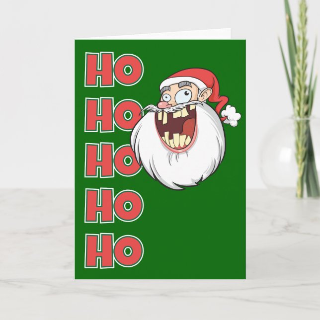 Cartes Pour Fêtes Annuelles Rire fou du père noël (Devant)
