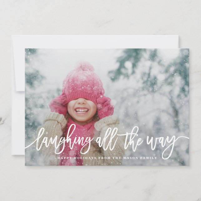 Cartes Pour Fêtes Annuelles Rire Tout Le Chemin Photo Holiday (Devant)