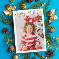 Rire Tout Le Chemin Rainbow Kids Christmas Photo