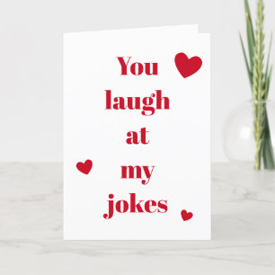 Cartes Pour Fêtes Annuelles Rires sur les blagues White Red Valentine's Day