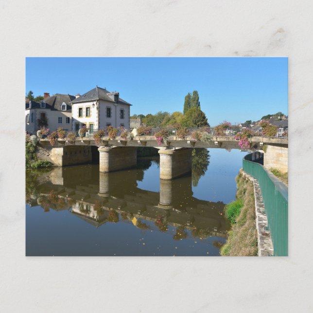 Cartes Pour Fêtes Annuelles Rivière et pont à Josselin en France (Devant)