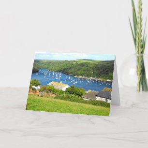 Cartes Pour Fêtes Annuelles Rivière Fowey et bateaux, Cornouailles
