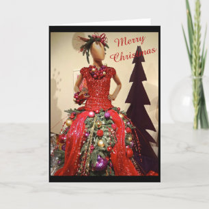 Cartes Pour Fêtes Annuelles Robe Afrocentrique Forme Mannequin Arbre de Noël