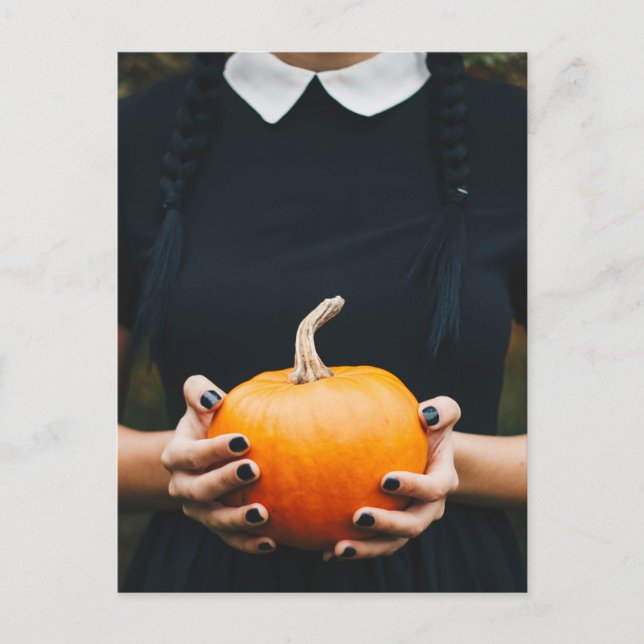 Cartes Pour Fêtes Annuelles Robe noire citrouille Halloween (Devant)