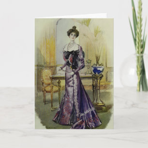 Cartes Pour Fêtes Annuelles Robe Vintage Victorienne
