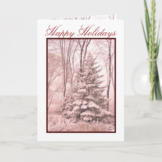 Cartes Pour Fêtes Annuelles ROBES D'HIVER ~ Rouge (Devant)