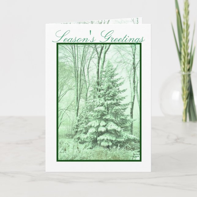 Cartes Pour Fêtes Annuelles ROBES D'HIVER ~ Vert (Devant)