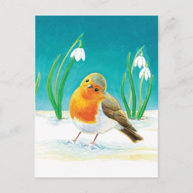 Cartes Pour Fêtes Annuelles Robin Bird - Erithacus rubecula (Devant)