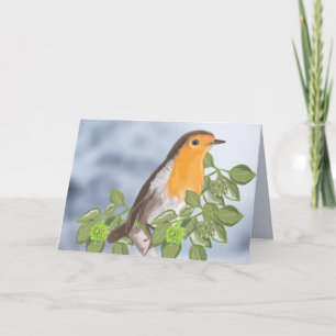 Cartes Pour Fêtes Annuelles Robin de Noël traditionnel et Ivy