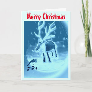 Cartes Pour Fêtes Annuelles Robin des rennes festive jolie scène de neige